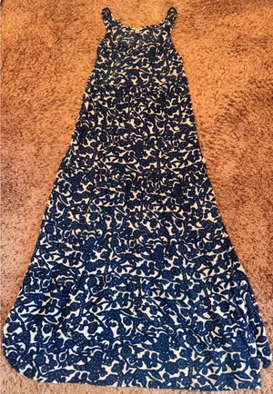 Lucky Brand Blue White Floral Maxi Dress Sleeveless Boho‎ XS thumbnail 1