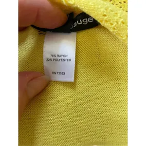 “cable & gauge” open front yellow cardigan thumbnail 5