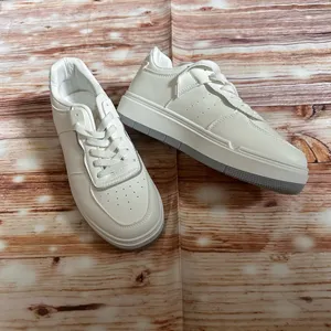 PRETTYLITTLETHING White Contrast Sole Chunky Platform Sneakers NWOT thumbnail 2
