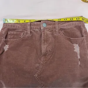 American Eagle Size 2 Stretch Corduroy Distressed Cutoff High Rise Mini Skirt‎ thumbnail 11