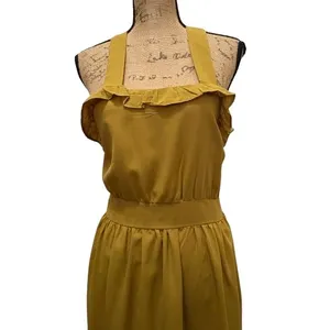 Goodnight Macaroon Maxi Dress Ruffle‎ Halter Neck Tie Back Mustard Size Medium thumbnail 2