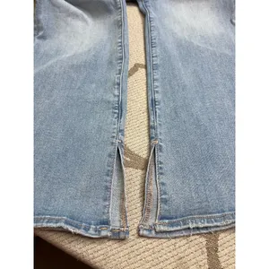 American Eagle Curvy Super High Rise Flare Jeans Stretch Slit Hem Size 10 thumbnail 9