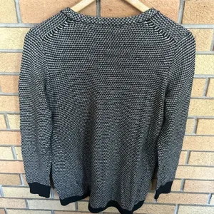 Madewell Riverside Pullover Crew Sweater in Dotweave Black & White Size Medium thumbnail 4