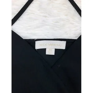Nicki Minaj Black Spaghetti Strap Draped Flowy Crop Top Size XS‎ thumbnail 5