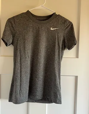 Nike Women's Heather Gray Short Sleeve Performance Tee thumbnail 1