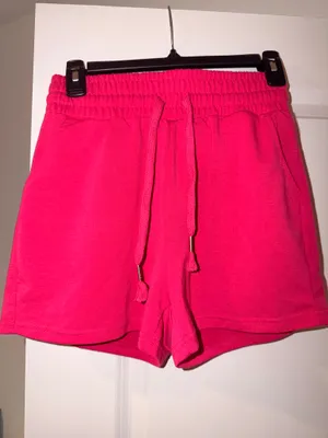 New Mix Womens Hot Pink Cropped Hoodie & Drawstring Shorts thumbnail 2