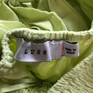 LUSH Lime Green Smocked Tiered Ruffled Maxi Dress SMALL thumbnail 7