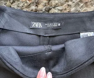 ZARA suede skort in black thumbnail 3