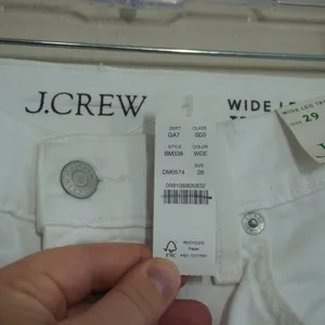 J. Crew Size 29 Wide Leg Trouser Jeans White High Rise NEW Casual Coastal thumbnail 7