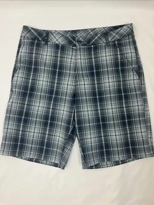 Fila Sport Blue and White Plaid Gold Shorts Men’s Size 36 thumbnail 1