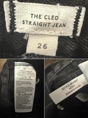 Madewell The Cleo Straight Jeans 26 Fits 28x29 Black Rinse $148 thumbnail 9