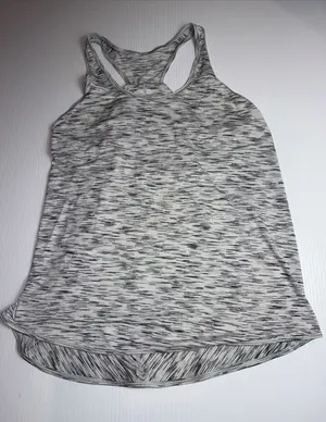 Lululemon Essential Tank Pleated‎ White Gray approximate size M/L thumbnail 1