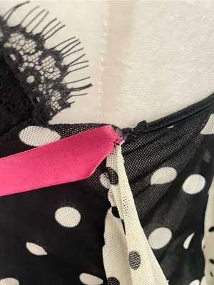 Victoria’s Secret Sexy Little Things Y2K Mesh Polka Dot Lace Babydoll Tank Top thumbnail 5