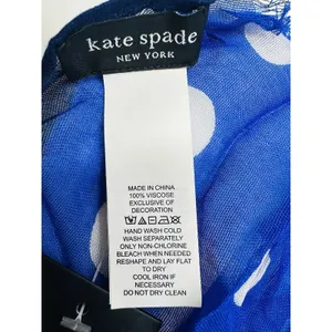 Kate Spade New York Blue W/white Dot Oblong Scarf‎ Designer Feminine NWT thumbnail 5