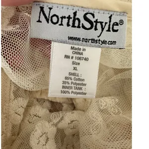 NorthStyle Women XL Ivory Sheer Mesh Lace Tunic Top Boho Romantic Fairy Ethereal thumbnail 6