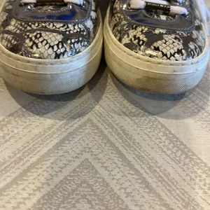 Jimmy Choo Bells Snakeskin High Top Sneakers Silver Natural Size 38 thumbnail 6