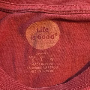 Life is Good Unisex L Long Sleeved Tee T Shirt Classic Fit Give Peace A Chance thumbnail 3