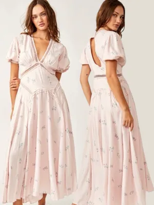 Free People Ethereal Dainty Still In Love Maxi Dress Floral Cottage 10 Medium thumbnail 2