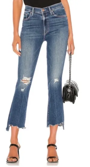 MOTHER The Insider Crop Step Chew Denim Jeans Blue Size 26 thumbnail 1