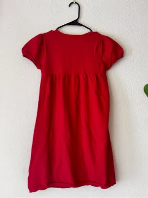 Women’s Red Square-Neck Short Sleeve Tunic thumbnail 2