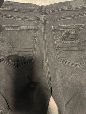 Black American Eagle Mom Jeans Ripped thumbnail 7