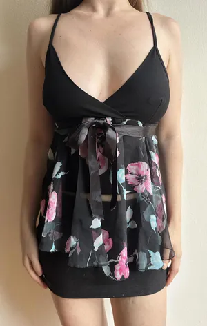 Black and Pink Floral Mesh Overlay Cami thumbnail 1