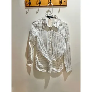 Anthropologie Eva Franco NWT Small Women Striped Front Tie Button Down Shirt thumbnail 3