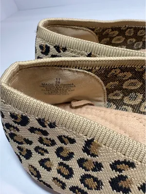 Old Navy Women’s Leopard Print Knit Ballet Flats Size 11 Tan Black thumbnail 6