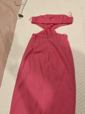 Pink Linen Dress Size M thumbnail 3