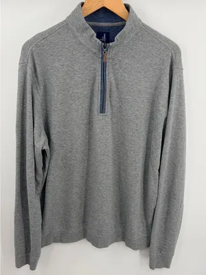 Johnnie-O sully heathered gray quarter zip men’s L preppy pullover performance thumbnail 1