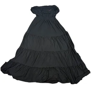 Pure Energy Maxi Dress Womens 1X Black Off Shoulder Tiered Smocked Boho thumbnail 5