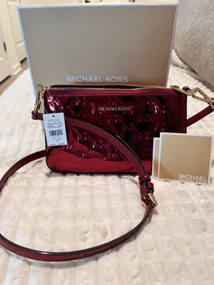 Michael Kors Mettalic red MK crossbody/handbag purse thumbnail 1