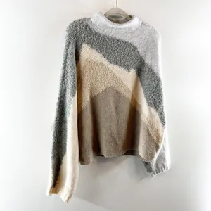 Abercrombie Long Sleeve Multicolor Neutrals Sweater Gray Tan Brown L / XL thumbnail 6