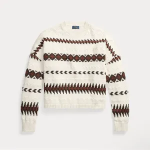 Polo Ralph Lauren Oversized Geometric-Motif Cropped Sweater | Size: M thumbnail 3