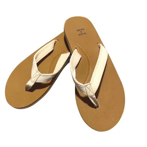 Shade Shore Women Flip Flops Thong Sandals Tan‎ White Size 7 Beach Casual thumbnail 3
