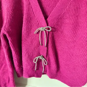 H&M Fuchsia Cardigan with Bow Accents thumbnail 2