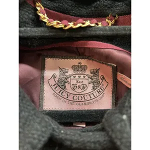 Juicy Couture Black Double-Breasted Wool‎ Blend Peacoat With Gold Buttons thumbnail 4