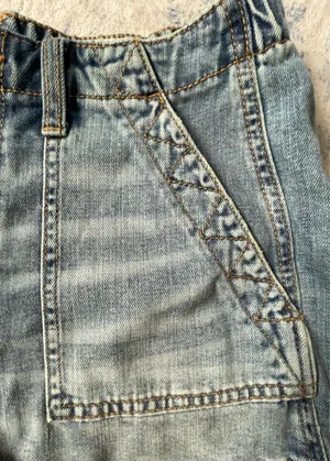 Aerie Dark wash patch pocket denim short thumbnail 6