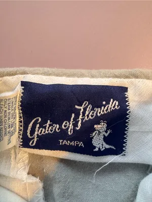 Vintage Gator of Florida Pants Women’s 16 Beige High Rise Cotton Cuffed thumbnail 2