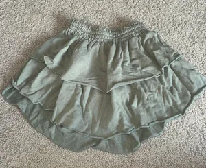 Aerie Ruffled Green Skirt thumbnail 1