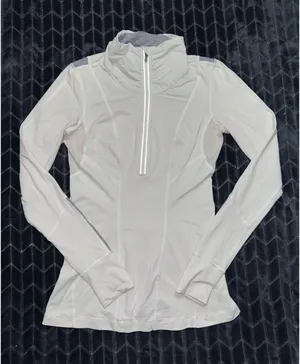 Lululemon Women's Define Pullover Jacket White 1/2 Zip Thumbhole Luon Sz 6 thumbnail 1