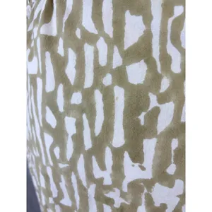 MIRTH‎ Olive Block Print Cotton Midi Dress Kantha Stitch Integrated Belt L thumbnail 11