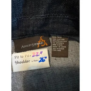 Ashley Stewart Dark Wash Embellished Denim Jacket‎ Womens 14W Studded Western thumbnail 3