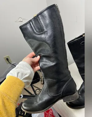 FRYE Pippa Black Back Zip Tall Leather Boots Sz 6.5 thumbnail 8