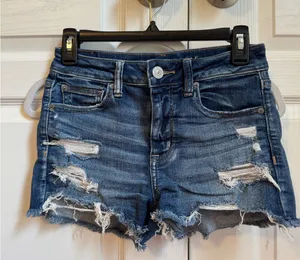 American Eagle Jean shorts with rips thumbnail 1