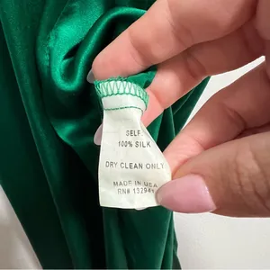 X Revolve Mezcal 100% Silk Maxi Gown In Dark Green thumbnail 11