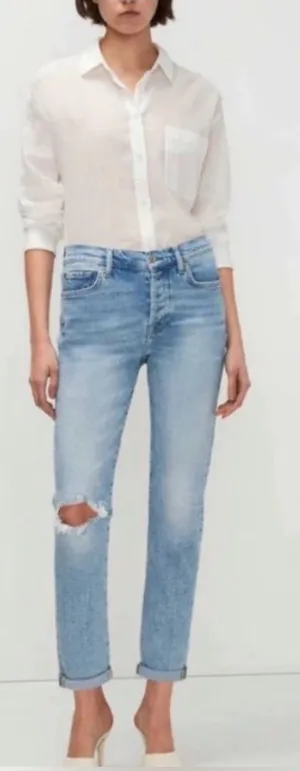 NWOT 7 For All Mankind Luxe Vintage Distressed Ripped Josefina Denim Jeans Sz 24 thumbnail 1
