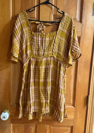 By Anthropologie tie back dress size medium . thumbnail 1