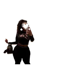 Y2K‎ Girl Script Two Piece Set Black Zip Crop Top Flare Pants Outfit thumbnail 4