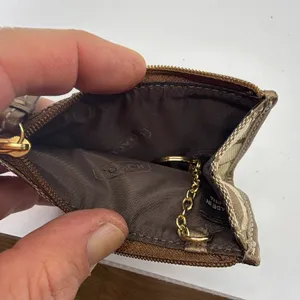 Coach Mini Skinny Brown Signature C Canvas Coin Case thumbnail 5